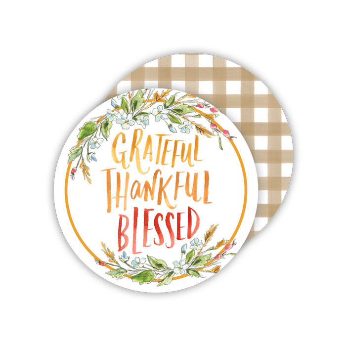 Grateful Thankful Blessed Paper Coasters