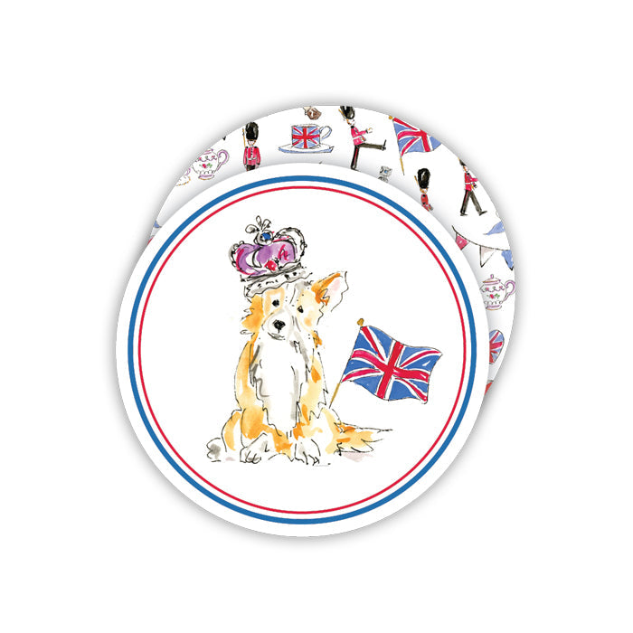 QEII Royal Corgies & Palace Guards Paper Coasters
