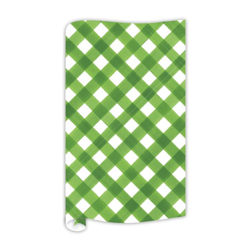 Watercolor Buffalo Check Lime Wrapping Paper