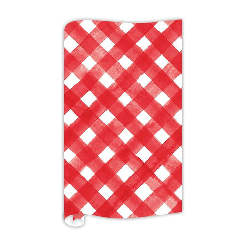 Watercolor Buffalo Check Red Wrapping Paper