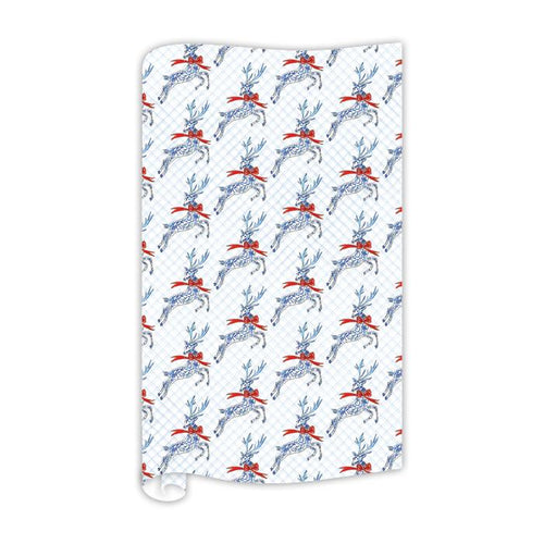 Handpainted Holiday Reindeer Pattern Wrapping Paper