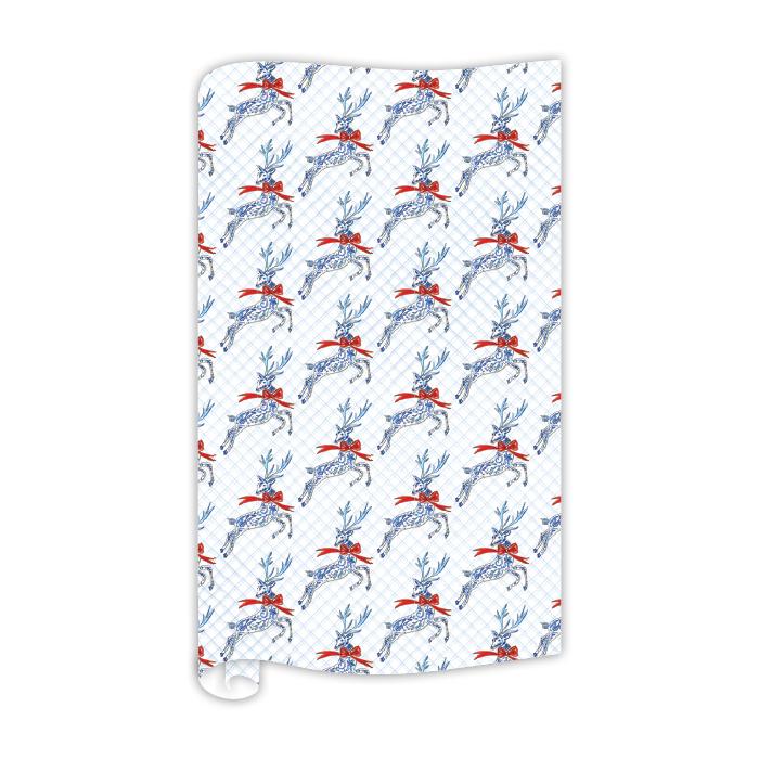 Handpainted Holiday Reindeer Pattern Wrapping Paper
