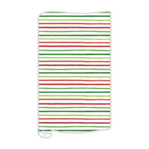 Handpainted Holiday Red Stripe Pattern Wrapping Paper