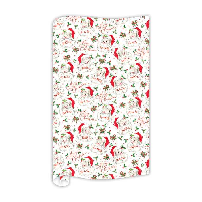 Merry Christmas Handpainted Red Santa Pattern Wrapping Paper