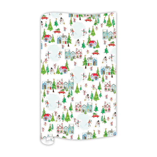 Snow Village Pattern Wrapping Paper