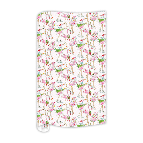 Holiday Flamingo Pattern Wrapping Paper