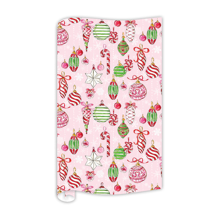 Pink Peppermint Ornaments Gift Wrap – RosanneBECK Collections