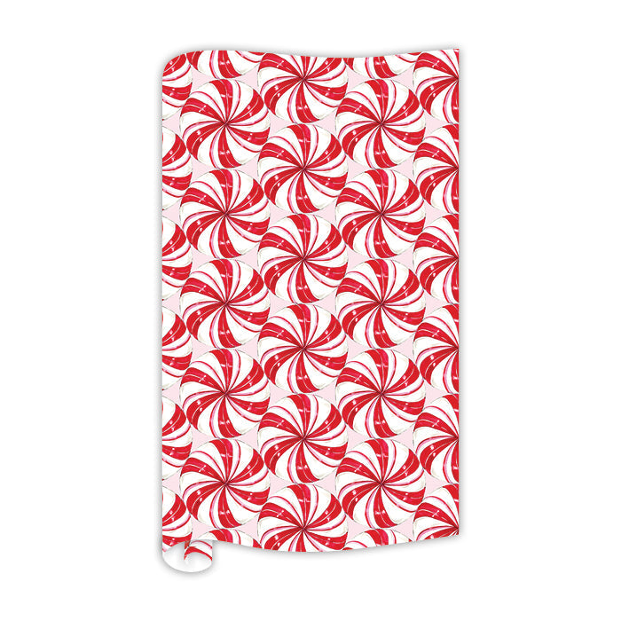 Peppermint Gift Wrap Pink and Red Wrapping Paper Christmas -  in 2023