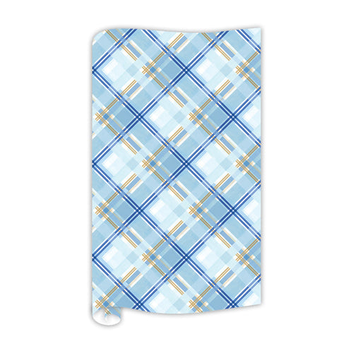 Blue Plaid Gift Wrap