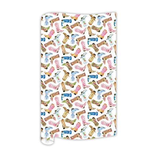Watercolor Western Boots Gift Wrap