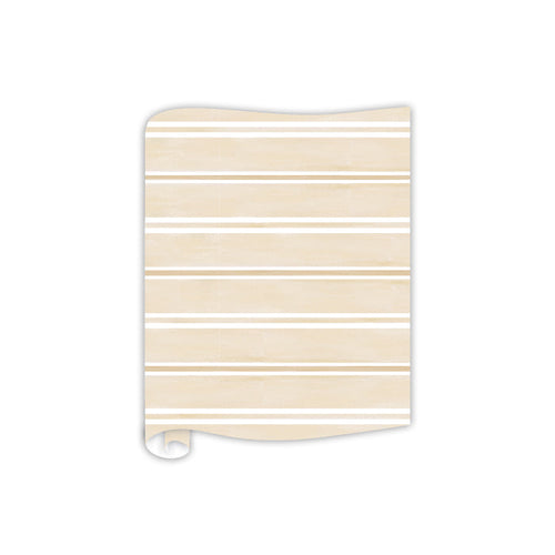 Watercolor Stripes Taupe Table Runner