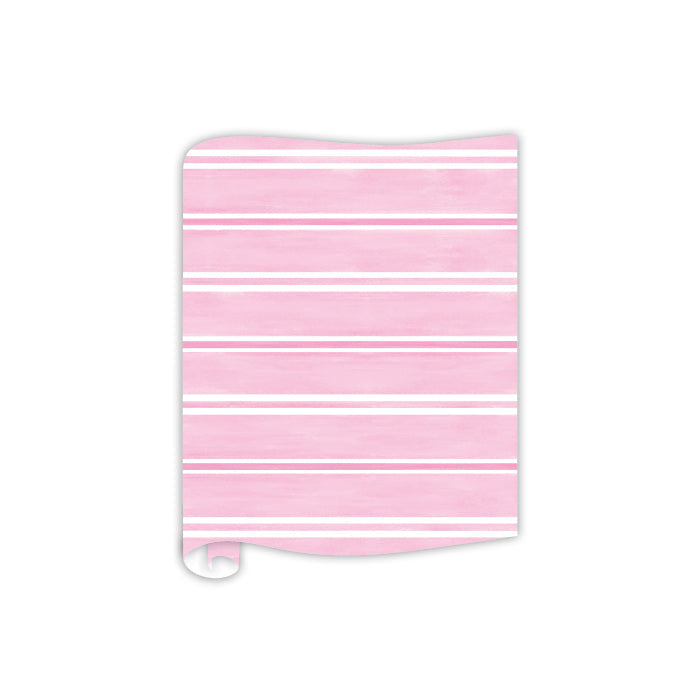 Watercolor Stripes Pink Table Runner