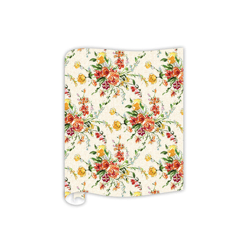Red and Yellow Floral Mix Table Runner