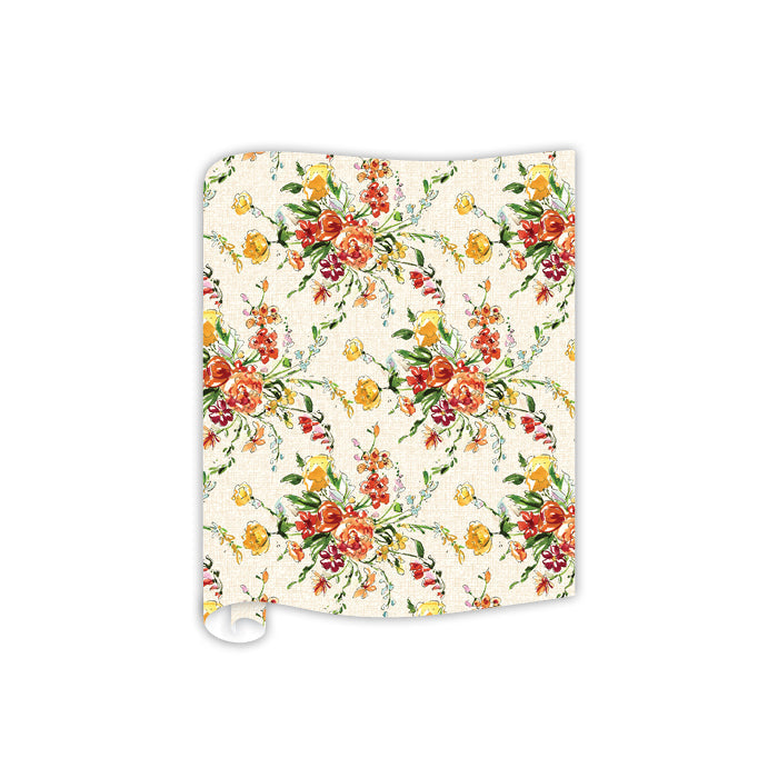 Red and Yellow Floral Mix Table Runner