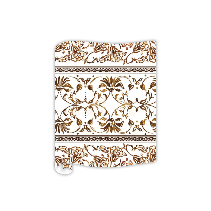 Brown Chinoiserie Table Runner