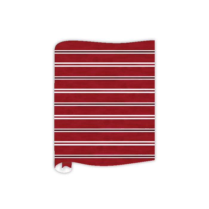 Maroon & White Stripe Table Runner