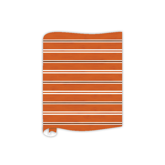 Burnt Orange & White Stripe Table Runner