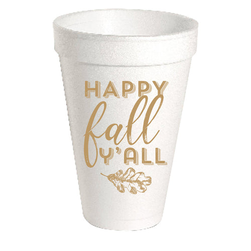 Happy Fall Y'all Styrofoam Cup