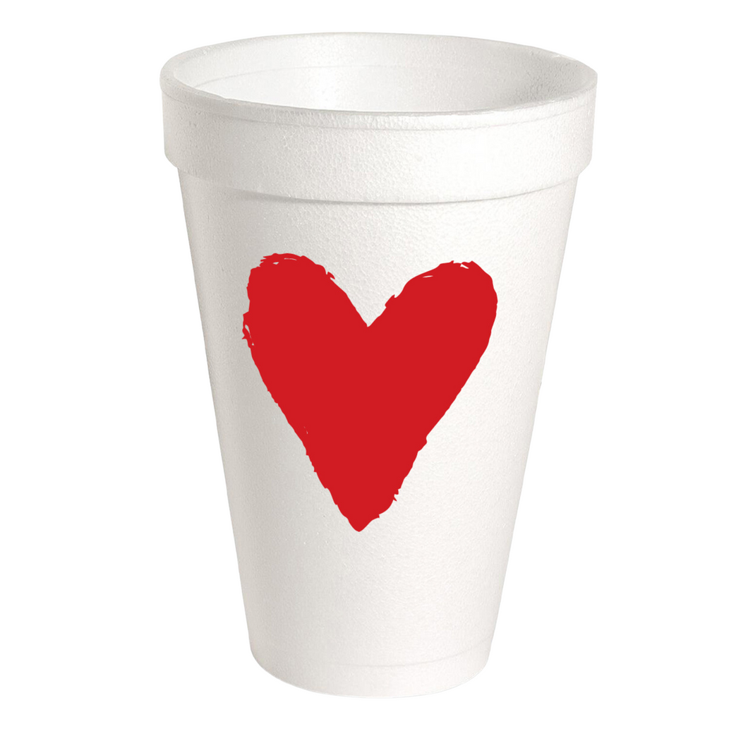 Red Heart Styrofoam Cups