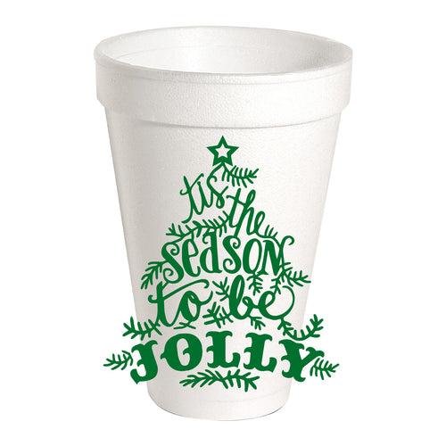 Tis the Season To Be Jolly Styrofoam Cups