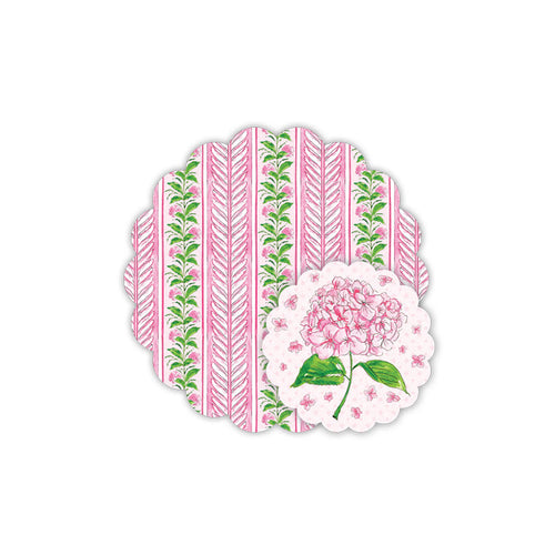 Pink Hydrangea Stripe Doily Set