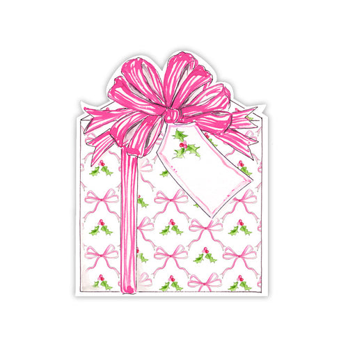 Pink Holly and Bows Package Die-Cut Accents