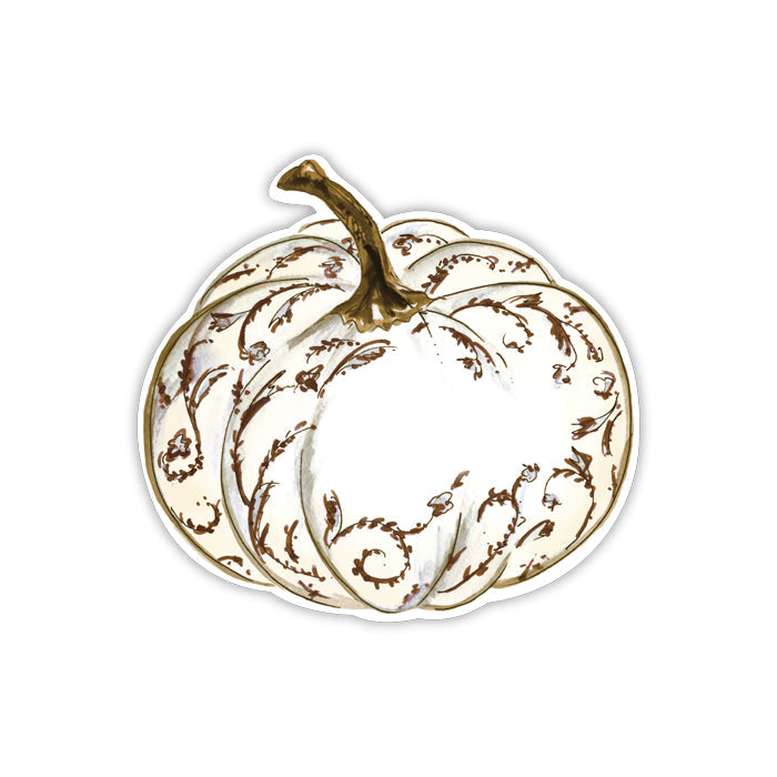 Brown Chinoiserie Pumpkin Die Cut Accent