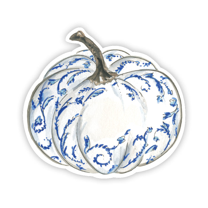 Handpainted Pumpkin Blue and White Table Accents