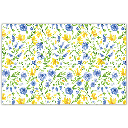 Blue and Yellow Floral Placemats