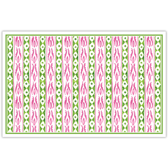 Two Pink and Green Designs Placmats