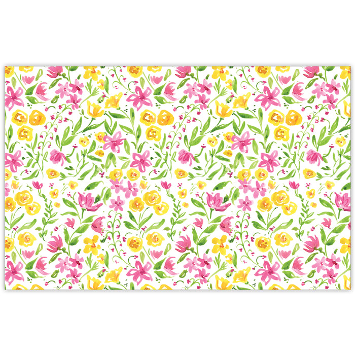 Pink and Yellow Floral Placemats