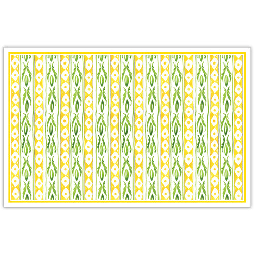 Two Green and Yellow Designs Placemats