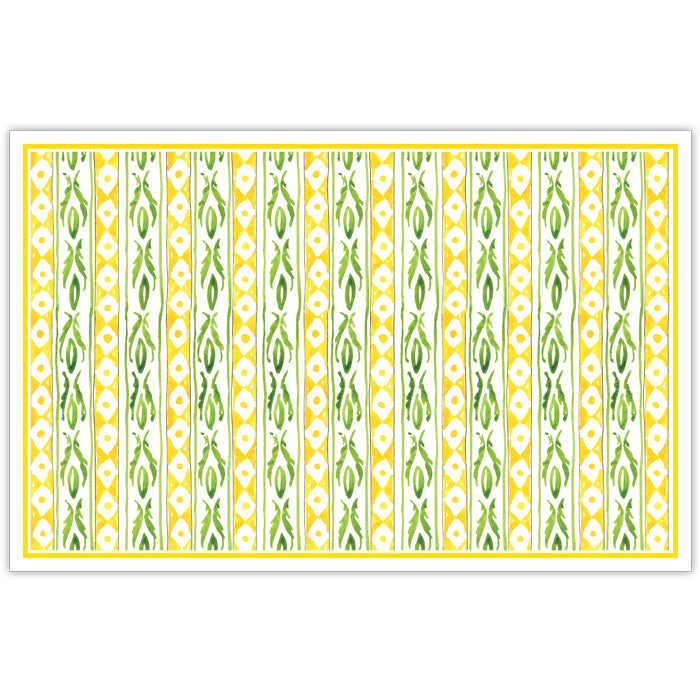Two Green and Yellow Designs Placemats