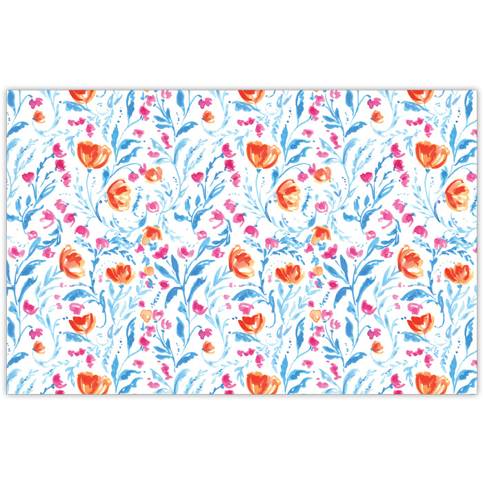 Orange and Blue Floral Placemats - Thumbnail 2