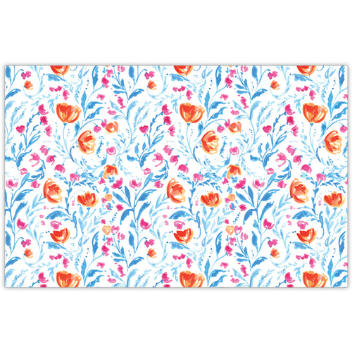 Orange and Blue Floral Placemats