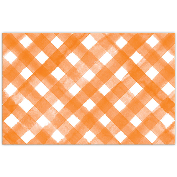 Orange-Schwarz Buffalo Check Servietten – 40 Stück, 3-lagig, 16,5 Cm, Umweltfreundlich
