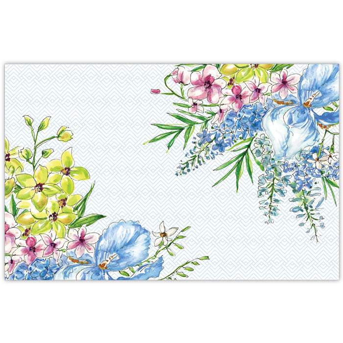 Handpainted Iris and Orchids Placemats - Thumbnail 2