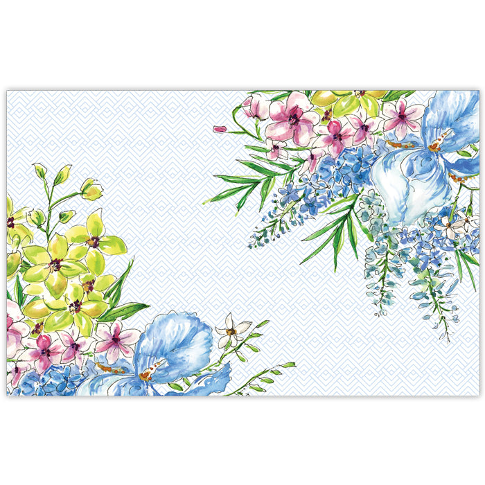 Handpainted Iris and Orchids Placemats