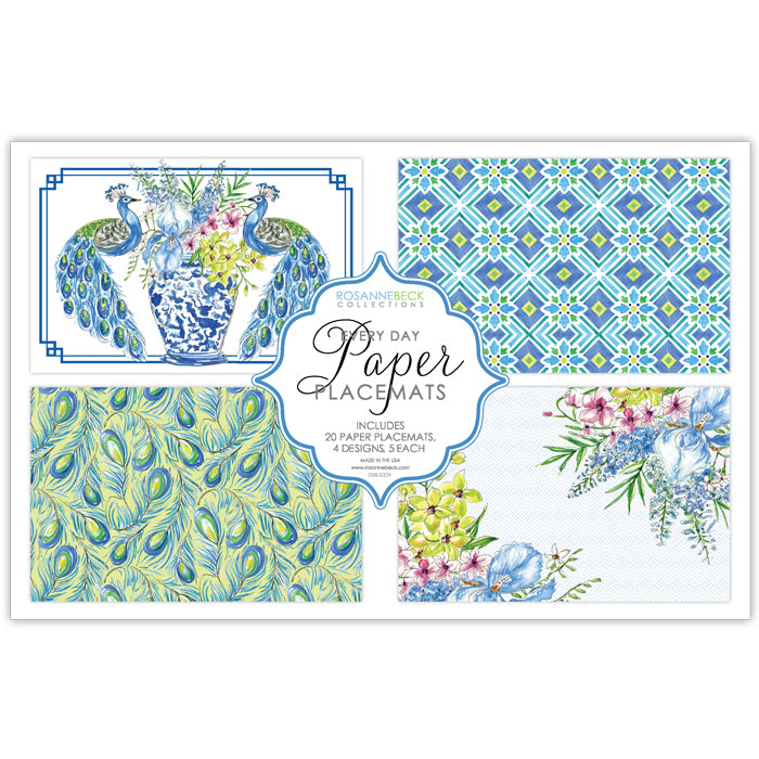 Handpainted Peacocks and Tiles Placemats