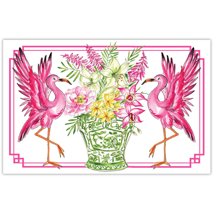 Handpainted Flamingos Placemats
