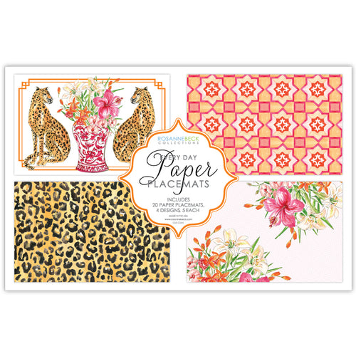 Handpainted Cheetah and Tiles Placemats