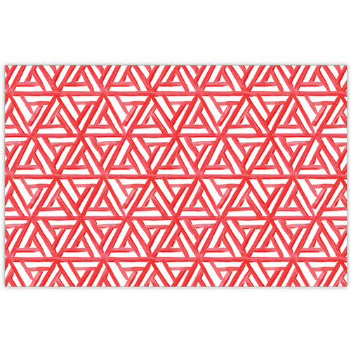 Handpainted Lattice Red Placemats