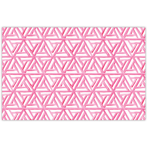 Handpainted Lattice Pink Placemats