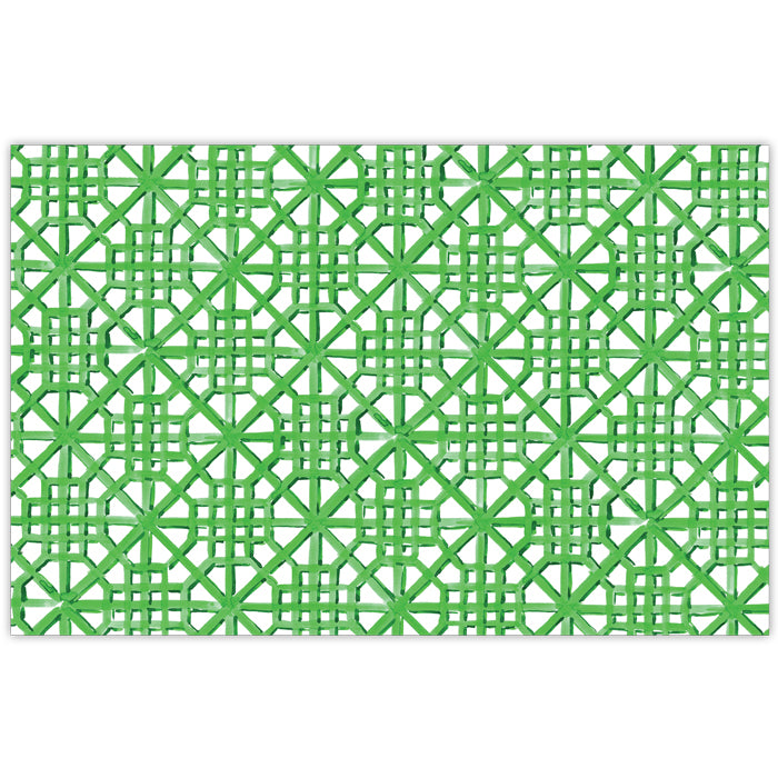 Handpainted Lattice Green Placemats