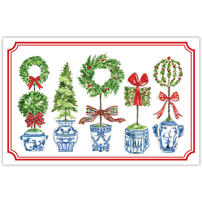 Holiday Topiay Wreaths Placemat