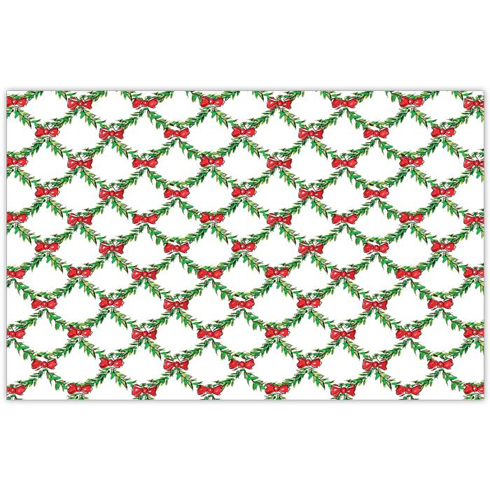 Handpainted Christmas Trellis with Red Bow Placemat