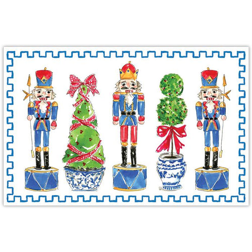 Handpainted Nutcrackers with Topiaries Placemat