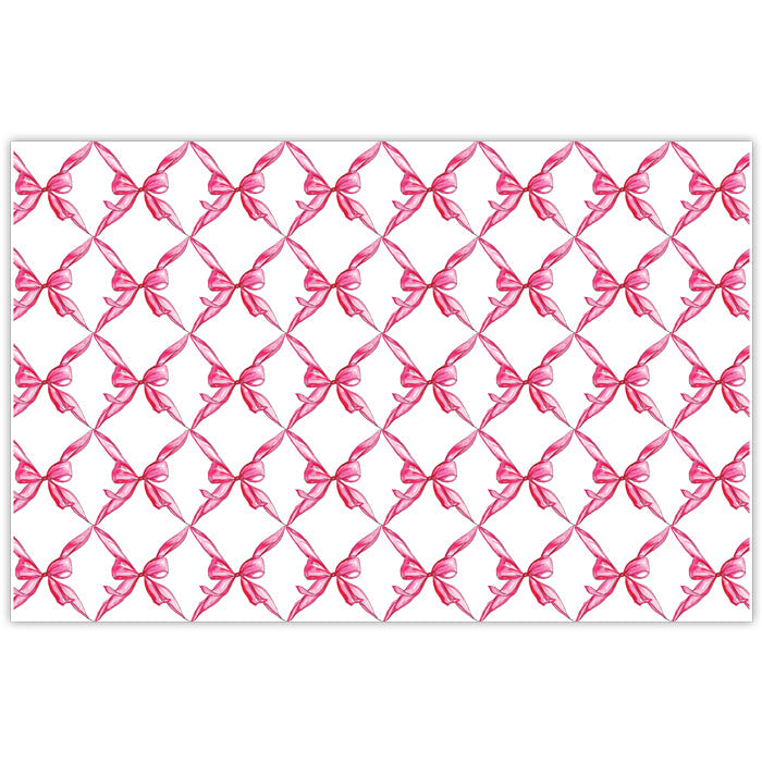 Handpainted Pink Bow Trellis Pattern Placemat