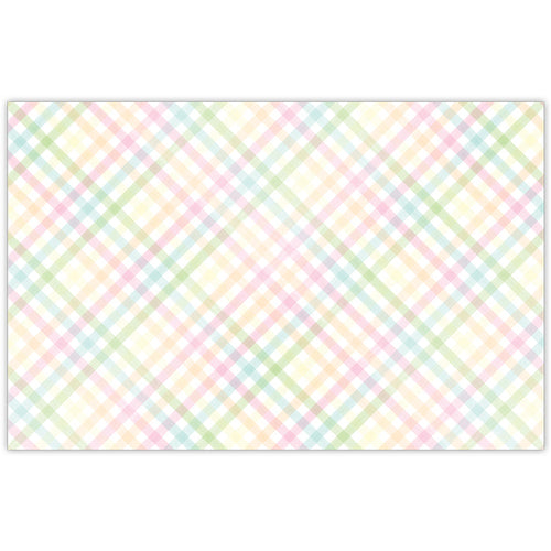 Gingham Pattern Pink Yellow Green Placemat