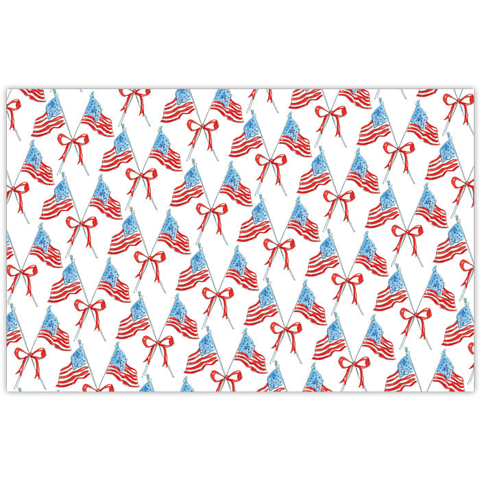 USA Flags with Bow Pattern Placemats